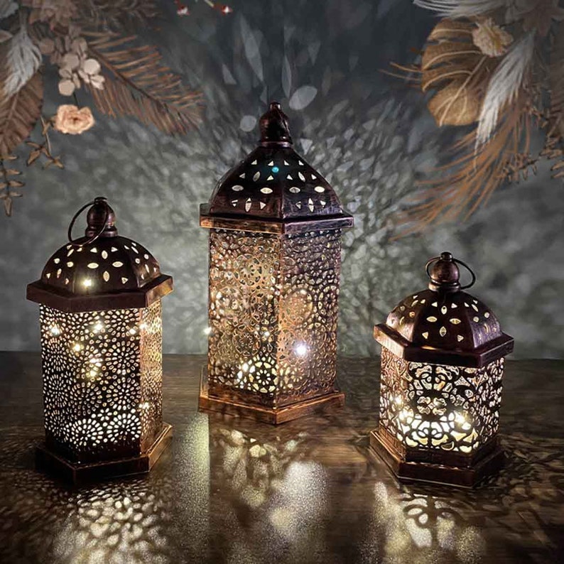 Nuits marocaines, lampe décorative vintage en fer, lanterne turque image 6