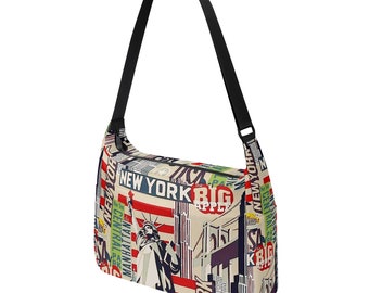 Besace Journey pour ordinateur portable et sac à bandoulière, sac à bandoulière en toile/New York