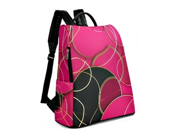 Neuer Travel Daypack, Anti-Diebstahl-Rucksack aus Kunstleder / Pinky