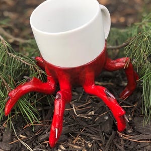 Spider Mug Legs Claws Polymer Clay gothic dark art unique creepy coffee spiked