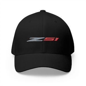 Corvette Z51 Baseball Cap, Flexfit® Hat, Stretchy Band, Black Hat, Corvette Gear, Embroidery