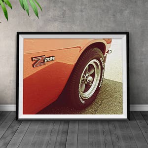 Camaro Wall Art, Vintage Car Decor, Digital Download, Car Wall Art, Garage Decor, Modern Camaro Print, Chevrolet Camaro Z28