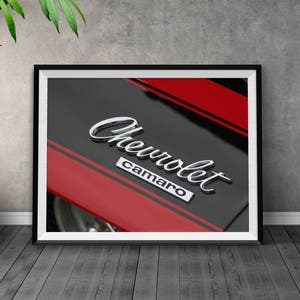 Chevrolet Camaro, Digital Download, Chevrolet Wall Art, Vintage Car Decor, Car Wall Art, Garage Decor, 1960&#39;s Camaro Print, Gift For Him