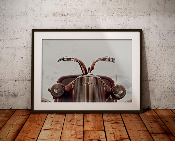 Vintage Chevy Sedan Vintage Car Decor Classic Car Wall Art Etsy