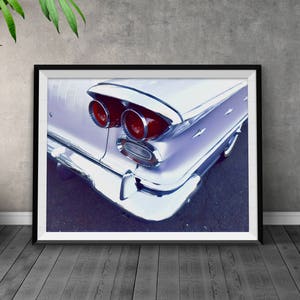 Printable Wall Art, Pontiac Bonneville, Car Photography, Car Wall Art, Grunge Wall Art, Vintage Car Decor, 1958 Pontiac Bonneville