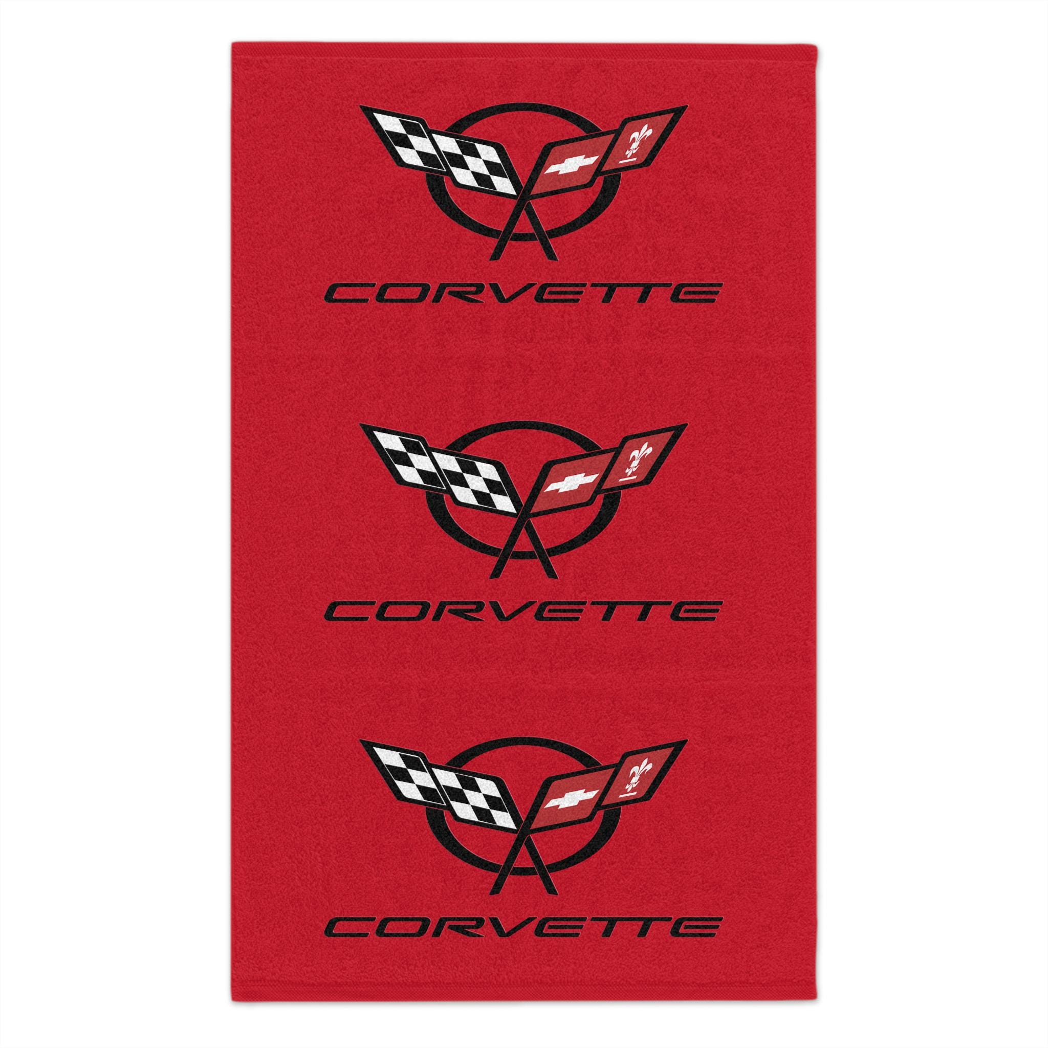 C5 Corvette Logo Embroidered Hand Towel – Terry Cloth, Gray Or White, New With Tags