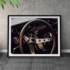Vintage Car Wall Decor, Ford Mustang, Garage Wall Art, Man Cave Decor, Classic Car Wall Art, Car Wall Art, 1960&#39;s Ford Mustang