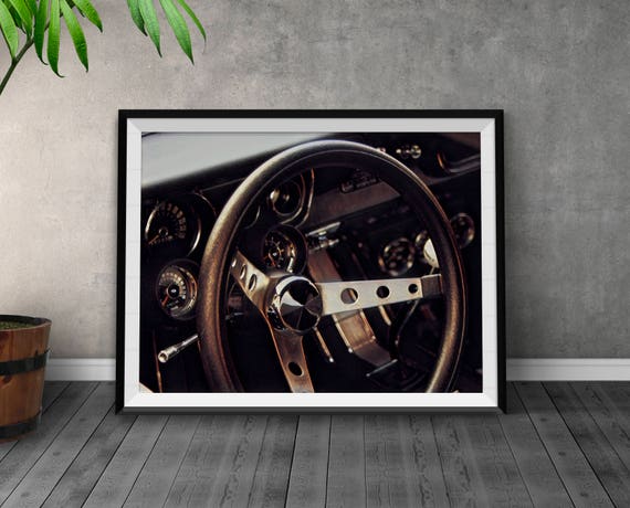 Vintage Car Wall Decor Ford Mustang Garage Wall Art Man Cave Decor Classic Car Wall Art Car Wall Art 1960 S Ford Mustang