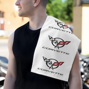 Corvette C5 Shop Towel, Towel for Fans, Rally Towel, Corvette Merch, Gifts for Corvette Owners, Hand Towel, Shop Rag