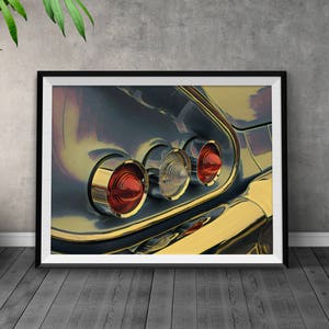Vintage Car Wall Decor, Man Cave Decor, Classic Car Wall Art, Car Wall Art, Garage Wall Art, Instant Download, 1958 Chevy Impala