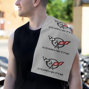 Corvette C5 Shop Towel, Towel for Fans, Rally Towel, Corvette Merch, Gifts for Corvette Owners, Hand Towel, Shop Rag