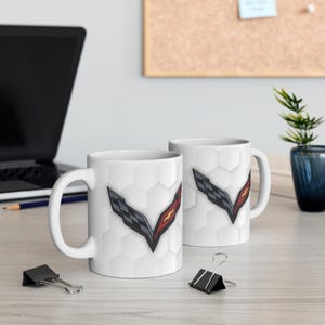 Corvette Coffee Mug - Corvette Ceramic Mug - 11oz. Coffee Mug - Chevy Corvette Mug - Microwave-Safe - Gift for Car Enthusiasts