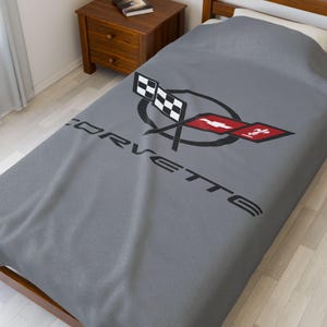 Corvette C5 Blanket, C5 Logo, Soft Blankets, Corvette Logo, Velveteen Blanket, Car Guy Gifts, Car Girl Gifts