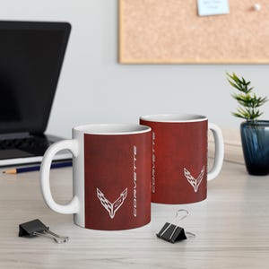 Corvette Coffee Mug - Corvette Ceramic Mug - 11oz. Coffee Mug - Chevy Corvette Mug - Microwave-Safe - Gift for Car Enthusiasts