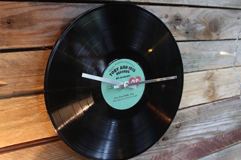 Personalised 12 Inch Vinyl Clock Wedding Anniversary Gift First Dance