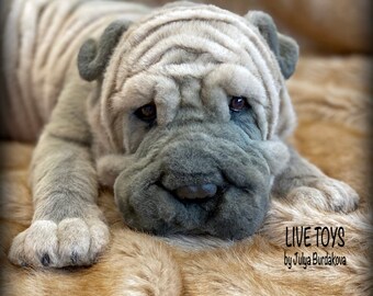 black shar pei stuffed animal