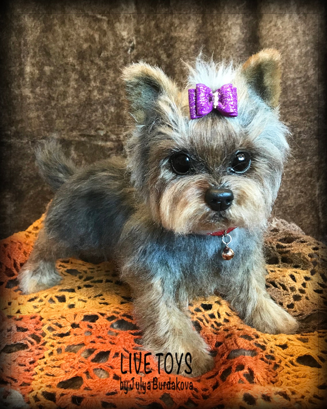 Yorkie Realistic Stuffed Toy Yorkie Puppy Yorkshire Terrier Etsy