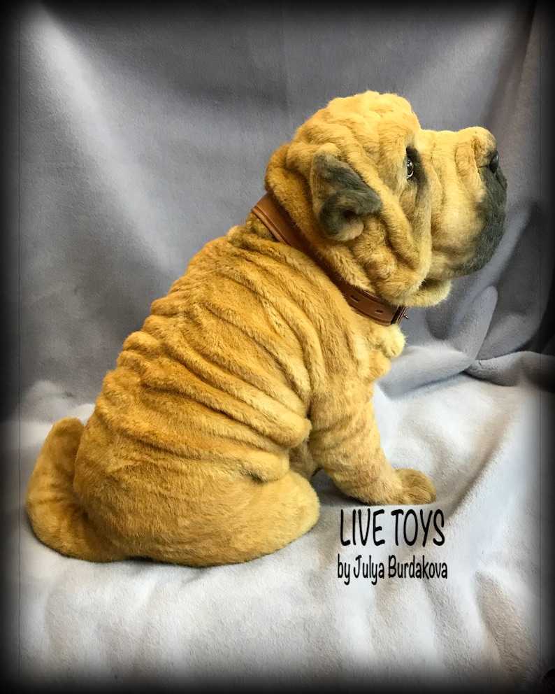 Shar Pei Plush Shar Pei Puppy Puff Stuffed Animals Mohair | Etsy