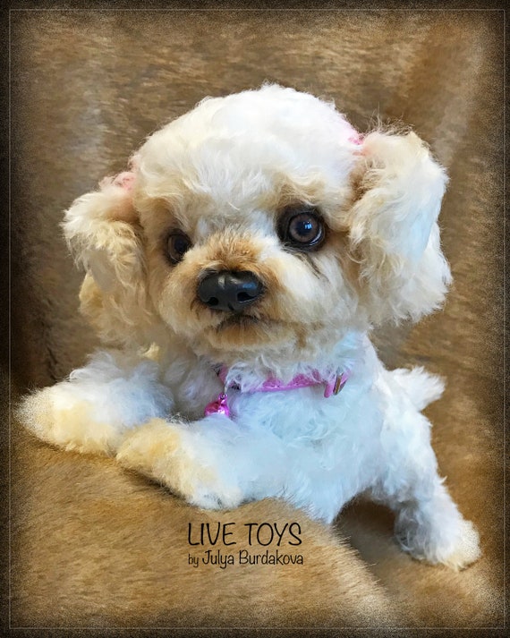 Realistic Poodle Puppy Stuffed Toy Mohair Poodle Cute Dog Etsy