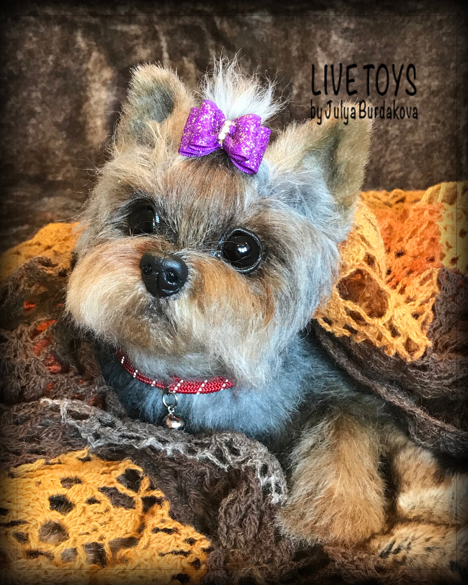 Yorkie Realistic Stuffed Toy Yorkie Puppy Yorkshire Terrier Etsy