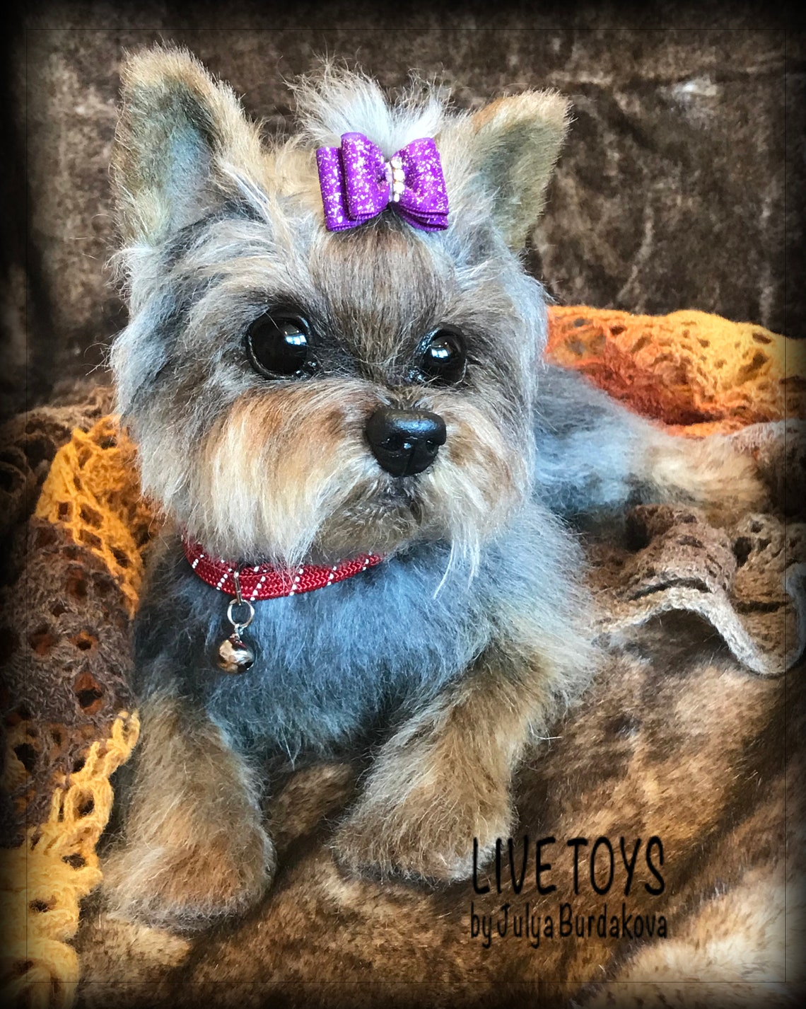 Yorkie Realistic Stuffed Toy Yorkie Puppy Yorkshire Terrier | Etsy