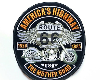 Route 66 Embleem Strijk Patch Wings