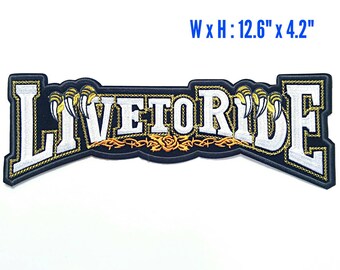 Extra Large XXL 12.6x4.2" EAGLE CLAW Live To Ride Harley Davidson Chopper Biker Rider Iron On Vest Jacket Embroidery Patch