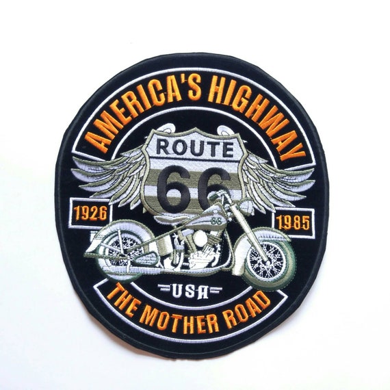 Route 66 Biker Patch | Large Embroidered Iron-on Emblem - Etsy
