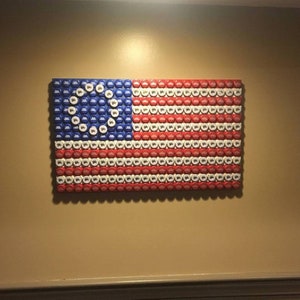American Flag Bottle Cap Sign