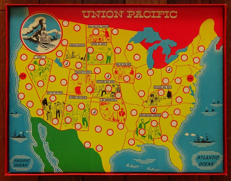 1950's Merit UNION PACIFIC Board Game by J&L Randall Ltd. | Etsy