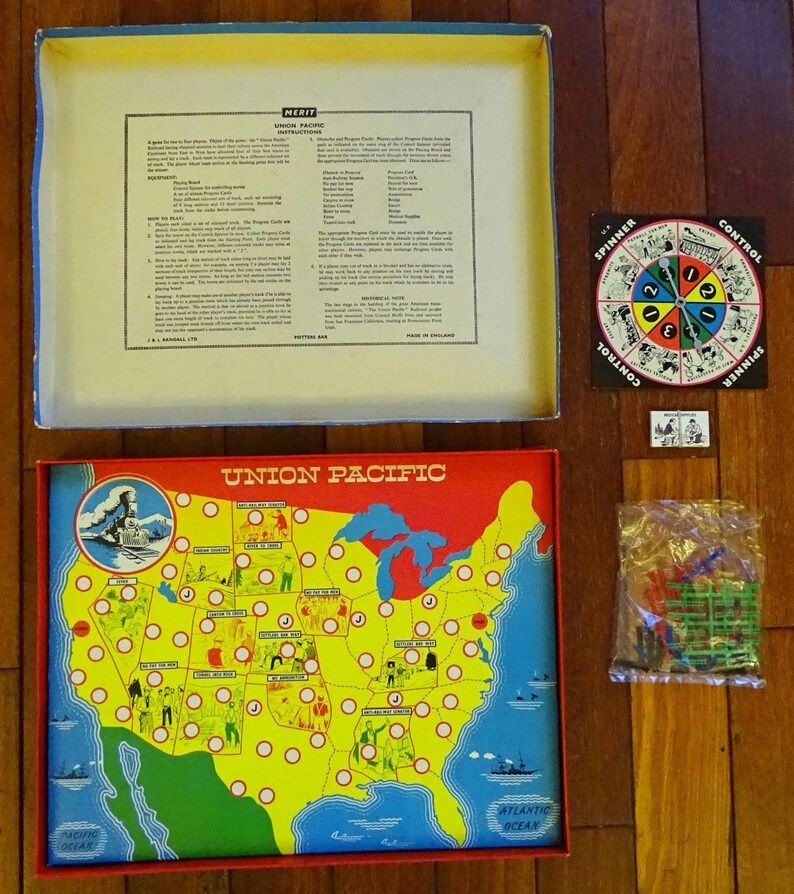 1950's Merit UNION PACIFIC Board Game by J&L Randall Ltd. | Etsy