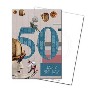 Carte de voeux carte de voeux carte postale 50e anniversaire