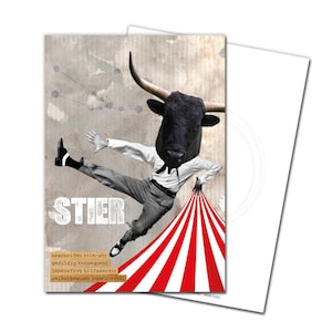 Postkarte Sternzeichen Stier Glückwunschkarte Grußkarte zum Geburtstag