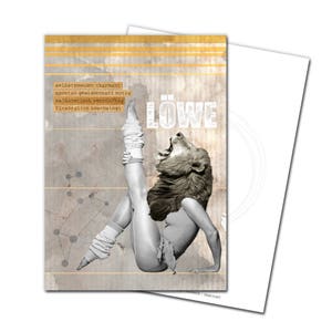 Postkarte Sternzeichen Löwe Glückwunschkarte Grußkarte zum Geburtstag