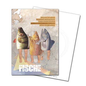 Postkarte Sternzeichen Fische Glückwunschkarte Grußkarte zum Geburtstag