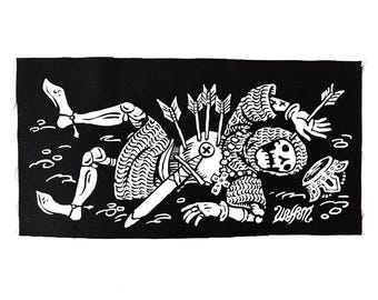 Parche serigrafiado de Reggie Raw Canvas