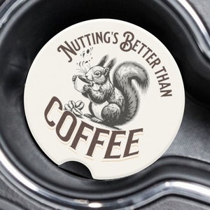 Squirrel Soapstone Car Coaster, Decorative Coaster, New Driver Gift, Car Cup Holder, Car Accessories, Coffee Coaster, Squirrel Lover Gift