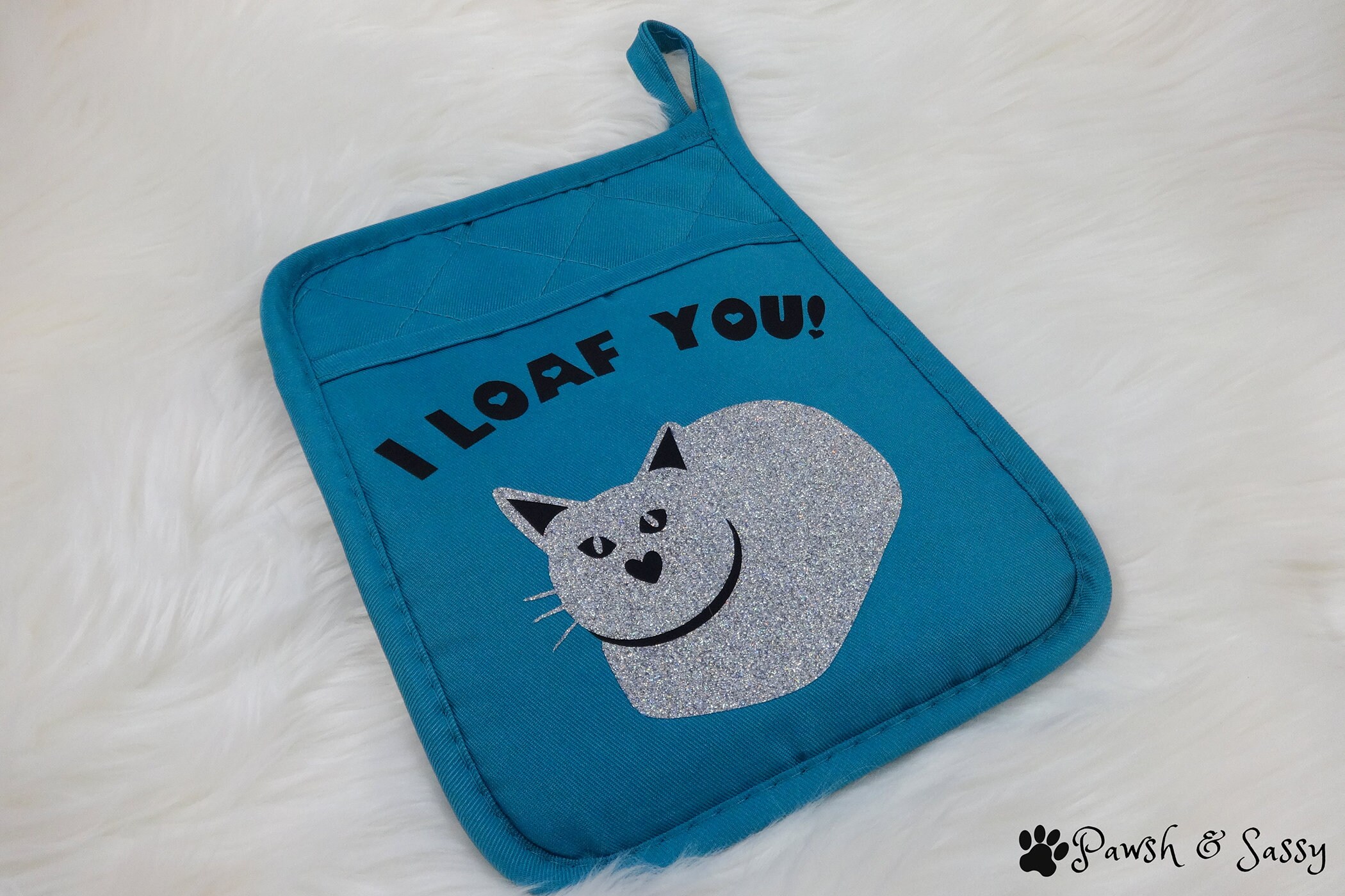Funny Cat Pot Holder / I Loaf You Cat Hot Pad / Cat Lady Gift - Etsy