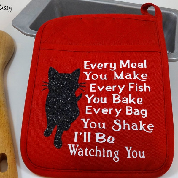 Cat Lover Pot Holder / Cat Hot Pad / Cat Lady Gift / Veterinarian Gift  / Pet Sitter Gift / House Warming Gift / Cat Kitchen Decor