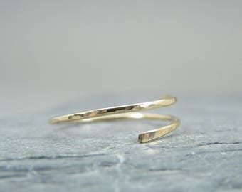 Dainty yellow gold ring ~ Minimalist yellow gold ring ~ Yellow gold filled rings for women ~ Yellow gold stacking rings ~ Open design ring