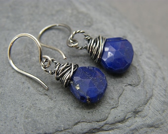 Lapis lazuli earrings for women ~ Bohemian jewellery wife gift ~ Lapis lazuli jewellery for women  ~ Gift for wife dangle earrings ~ Gift ~