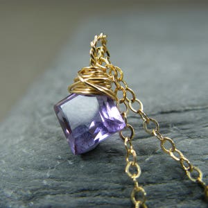 Amethyst necklace for women ~ Rose gold amethyst necklace ~ Gift for February birthday ~ Birthstone necklace February ~ Amethyst pendant ~
