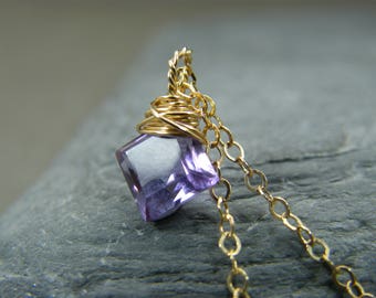 Amethyst necklace for women ~ Rose gold amethyst necklace ~ Gift for February birthday ~ Birthstone necklace February ~ Amethyst pendant ~