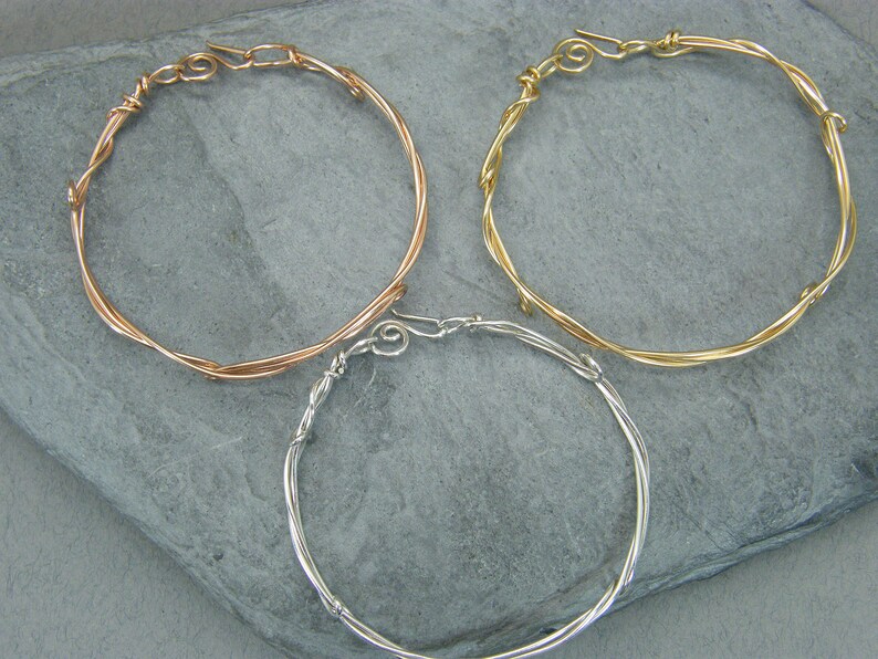 Rose Gold Plated Light Sterling Silver 2mm Stacking Bangle main image 1