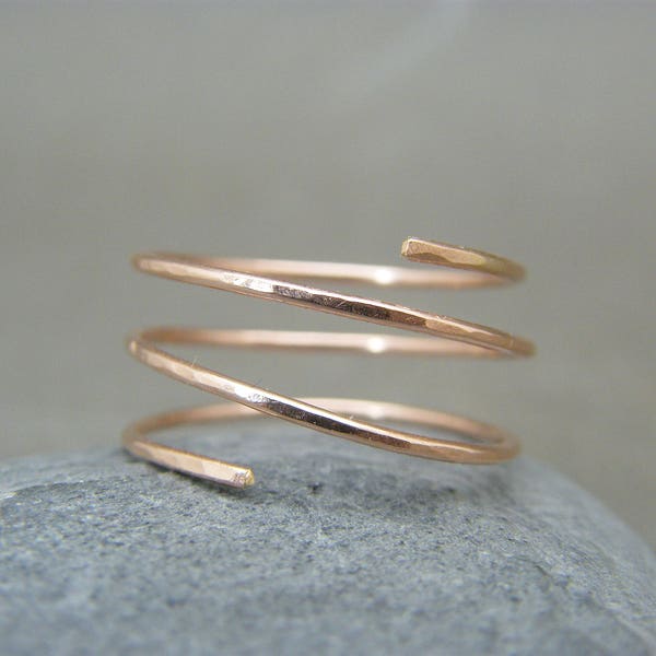 Rosegold Wickelring ~ Minimalistischer Rosegold Ring ~ Rosegold Geschenkideen, Ringe ~ Ringe für sie Rosegold ~ Rosegold filled Wickelringe ~