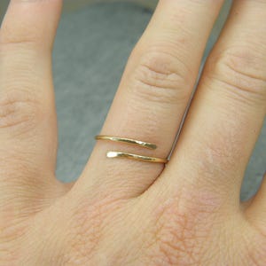 Dainty yellow gold ring Minimalist yellow gold ring Yellow gold filled rings for women Yellow gold stacking rings Open design ring image 3