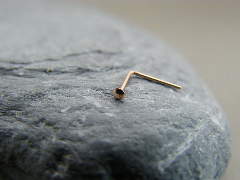 Rose Gold Nose Stud 14K Gold filled Nose Stud Gold Nose Stud Tiny gold Nose Stud Tiny Nose Stud 1mm Nose Stud Gift for her image 1