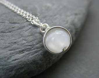 Sterling Silver Selenite Necklace: Natural Gemstone Pendant