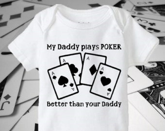 T-shirt Bébé Poker Petit Gambleur avec Prénom Personnalisé 