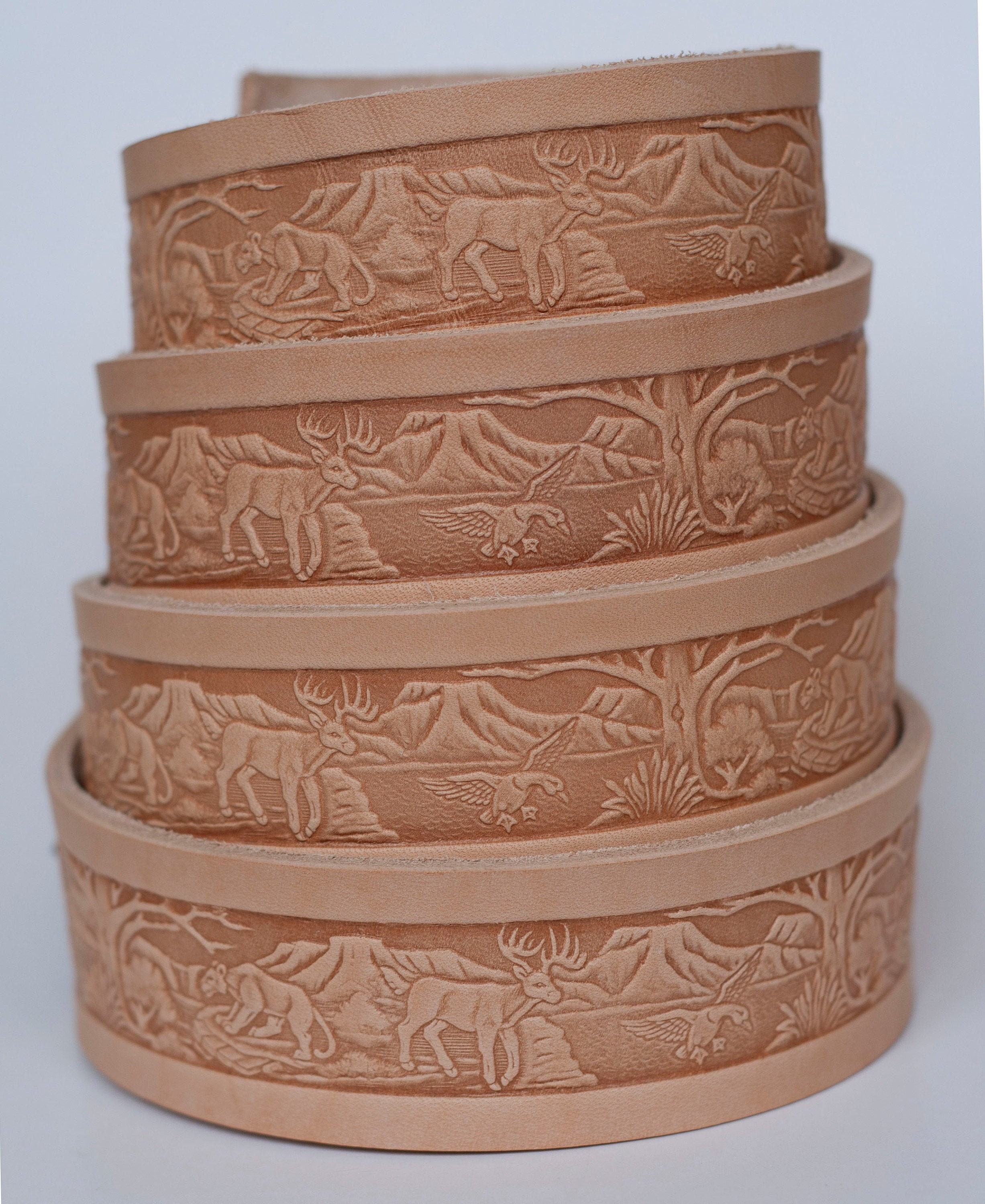 Leather belt blank with stamping from vegetable tanned Etsy